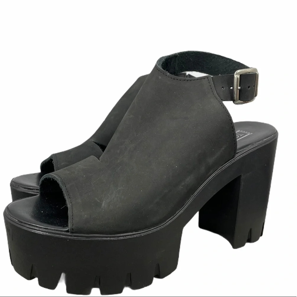 Topshop new platform heel peep toe black 39